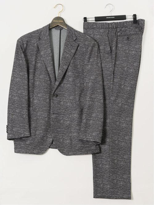 【大きいサイズ】グランバック/GRAND-BACK ストレッチジャージ プリント 2ボタンジャケット(セットアップ可能)