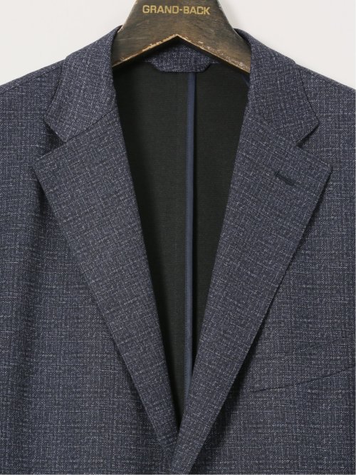 【大きいサイズ】グランバック/GRAND-BACK ストレッチジャージ プリント 2ボタンジャケット(セットアップ可能)