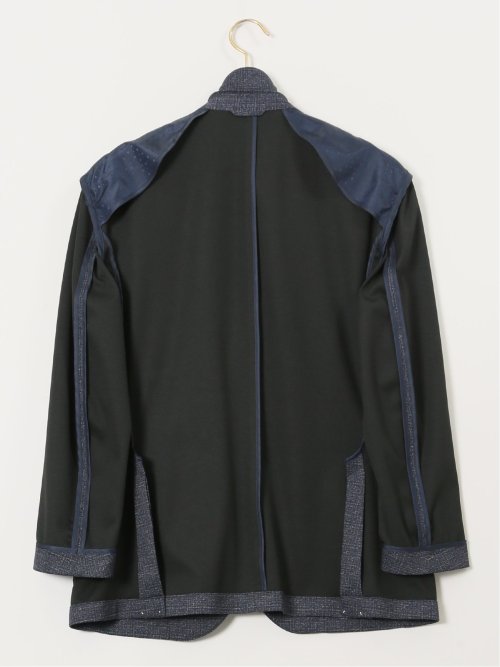 【大きいサイズ】グランバック/GRAND-BACK ストレッチジャージ プリント 2ボタンジャケット(セットアップ可能)