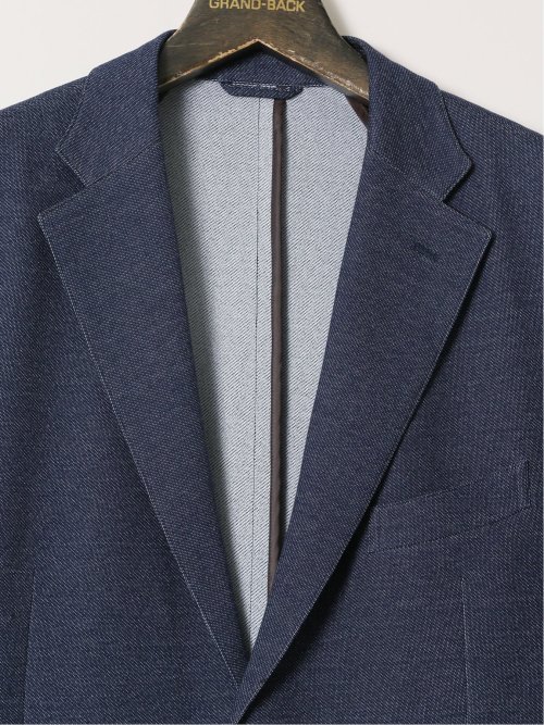 【大きいサイズ】グランバック/GRAND-BACK ストレッチジャージ インディゴ 2ボタンジャケット(セットアップ可能)