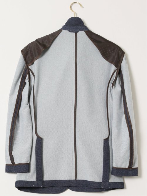 【大きいサイズ】グランバック/GRAND-BACK ストレッチジャージ インディゴ 2ボタンジャケット(セットアップ可能)