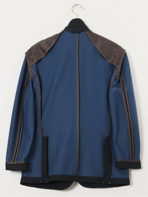 【大きいサイズ】グランバック/GRAND-BACK ストレッチジャージ インディゴ 2ボタンジャケット(セットアップ可能)