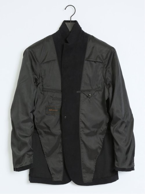 ダブルラッセルニット スリムフィット 2ボタンジャケット 黒