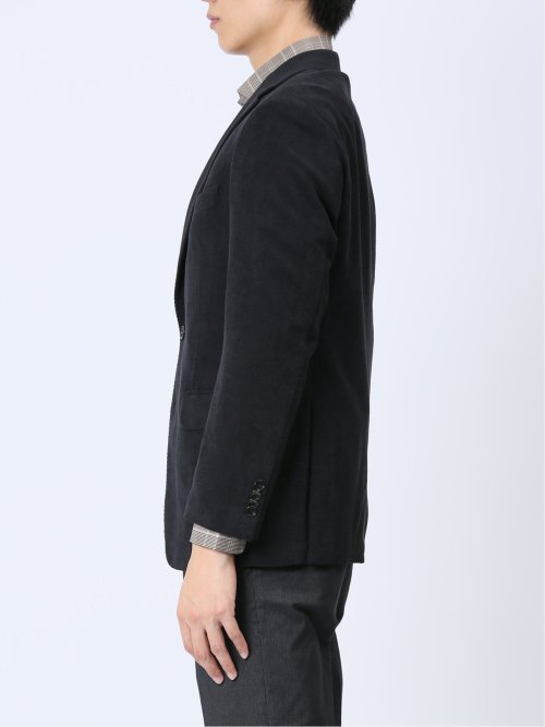 ダブルラッセルニット スリムフィット 2ボタンジャケット 黒