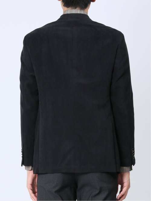 ダブルラッセルニット スリムフィット 2ボタンジャケット 黒