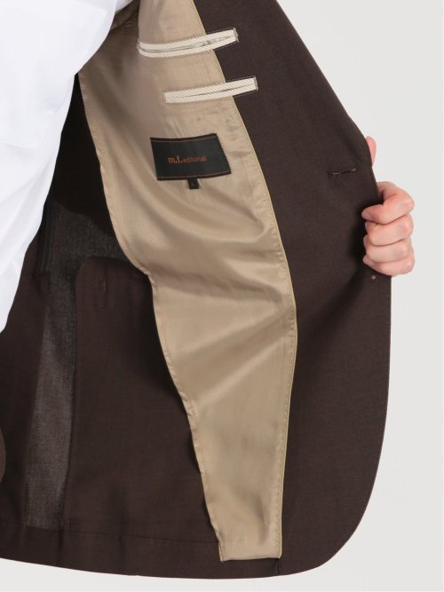 ウールライク ストレッチ スリムフィット 2ボタンジャケット(セットアップ可能)