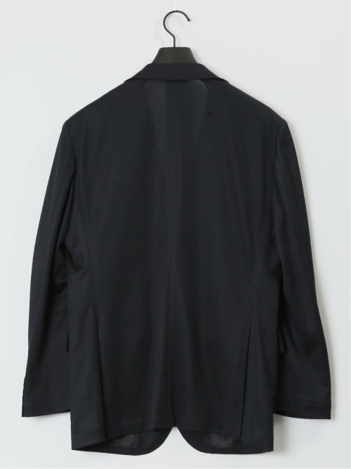 クールマックス リネン混鹿の子 レギュラーフィット 2ボタンジャケット 黒