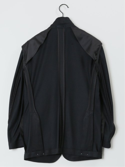 クールマックス リネン混鹿の子 レギュラーフィット 2ボタンジャケット 黒