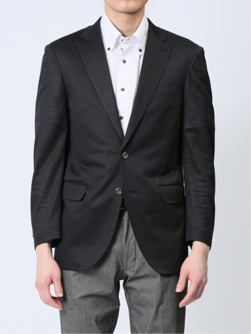 M・fil エムフィル　リネンジャケット　ノーカラー　五分袖　黒　M M・fil エムフィル リネンジャケット ノーカラー 五分袖 黒 M M