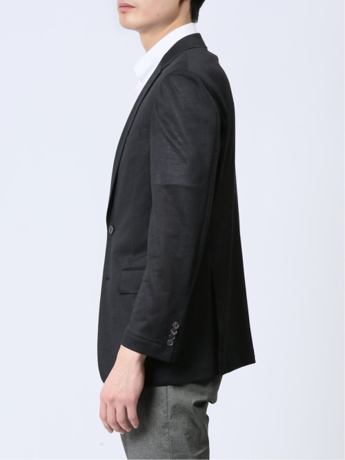 クールマックス リネン混鹿の子 レギュラーフィット 2ボタンジャケット 黒