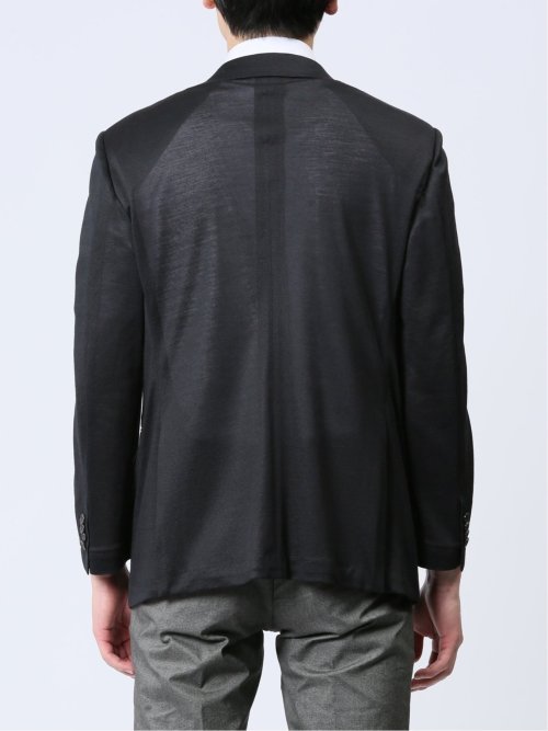 クールマックス リネン混鹿の子 レギュラーフィット 2ボタンジャケット 黒