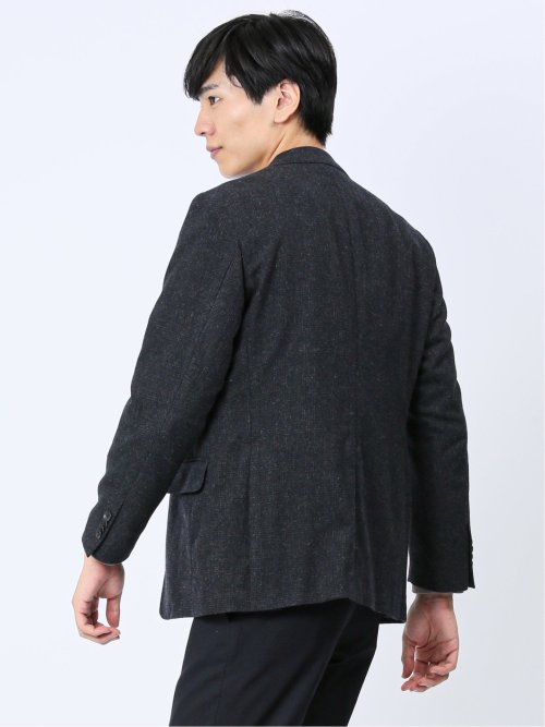 尾州ウール混 スリムフィット 2ボタンジャケット グレンチェック