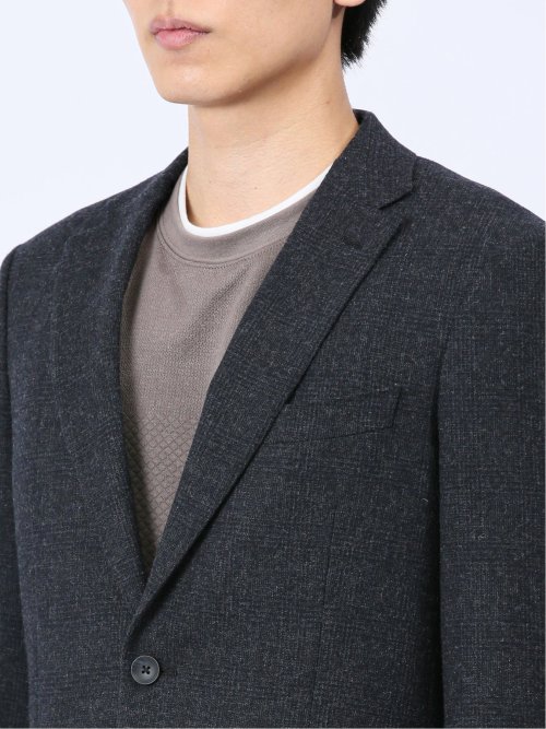 尾州ウール混 スリムフィット 2ボタンジャケット グレンチェック