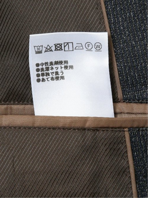 テックツイード レギュラーフィット 2ボタンジャケット チェック紺