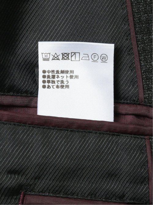 テックツイード レギュラーフィット 2ボタンジャケット チェック黒