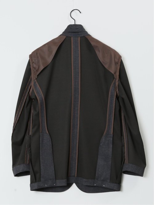 プリントポンチジャージ レギュラーフィット 2ボタンジャケット 紺(セットアップ可能)