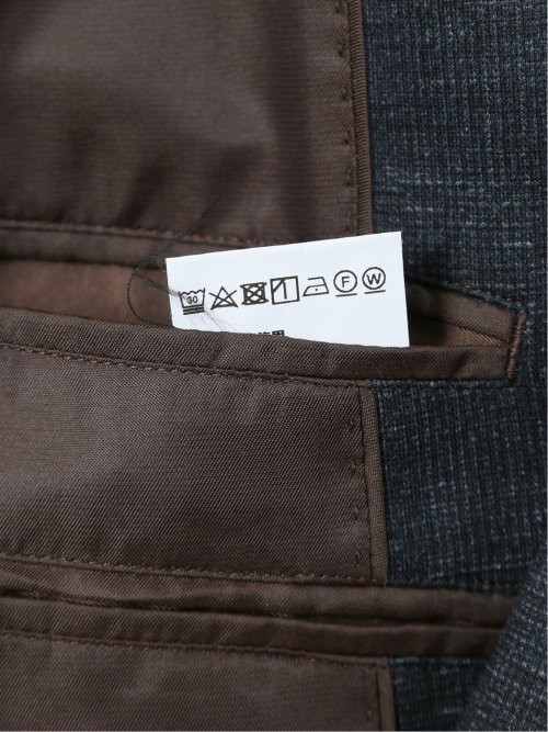 プリントポンチジャージ レギュラーフィット 2ボタンジャケット 紺(セットアップ可能)