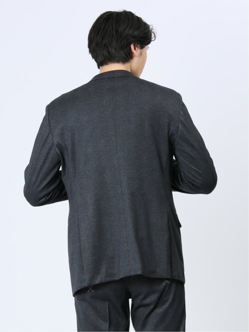 プリントポンチジャージ レギュラーフィット 2ボタンジャケット 紺(セットアップ可能)