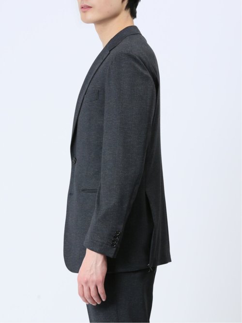 プリントポンチジャージ レギュラーフィット 2ボタンジャケット 紺(セットアップ可能)