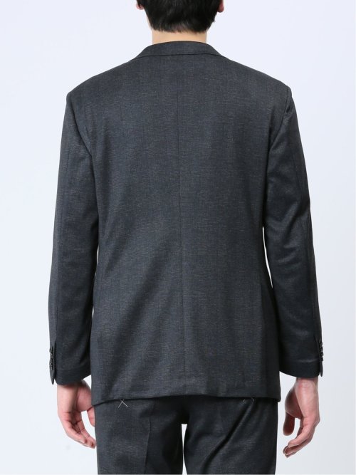 プリントポンチジャージ レギュラーフィット 2ボタンジャケット 紺(セットアップ可能)