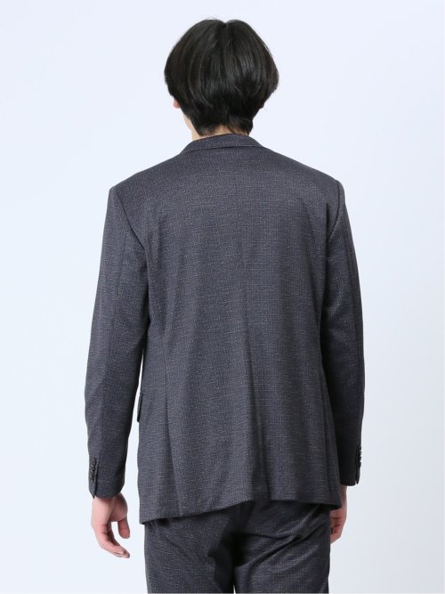 プリントポンチジャージ レギュラーフィット 2ボタンジャケット グレー(セットアップ可能)