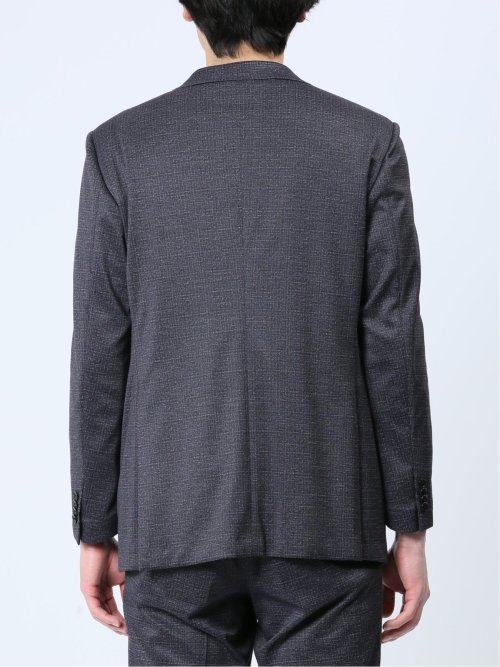 プリントポンチジャージ レギュラーフィット 2ボタンジャケット グレー(セットアップ可能)