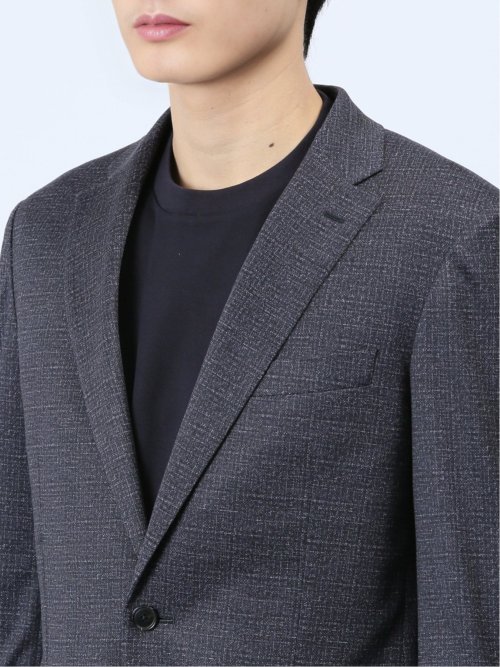 プリントポンチジャージ レギュラーフィット 2ボタンジャケット グレー(セットアップ可能)