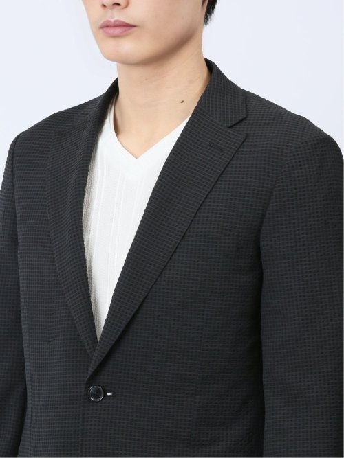 ドットエア レギュラーフィット 2ボタンジャケット 黒(セットアップ可能)