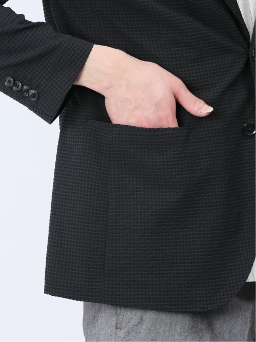 ドットエア レギュラーフィット 2ボタンジャケット 黒(セットアップ可能)