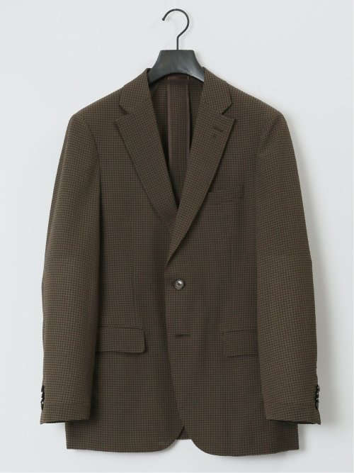 ドットエア レギュラーフィット 2ボタンジャケット 茶(セットアップ可能)