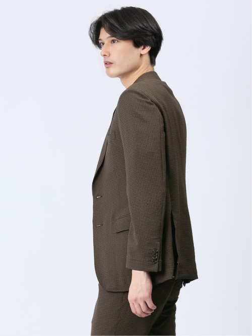 ドットエア レギュラーフィット 2ボタンジャケット 茶(セットアップ可能)