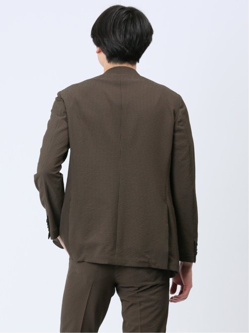 ドットエア レギュラーフィット 2ボタンジャケット 茶(セットアップ可能)