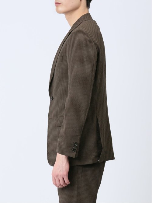 ドットエア レギュラーフィット 2ボタンジャケット 茶(セットアップ可能)