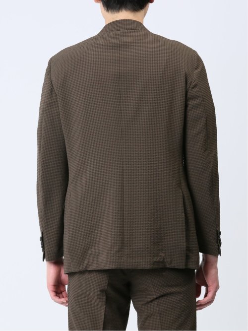 ドットエア レギュラーフィット 2ボタンジャケット 茶(セットアップ可能)