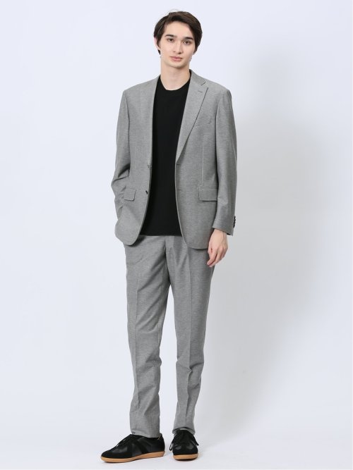 ストレッチ レギュラーフィット 2ボタンジャケット カルゼ(セットアップ可能)
