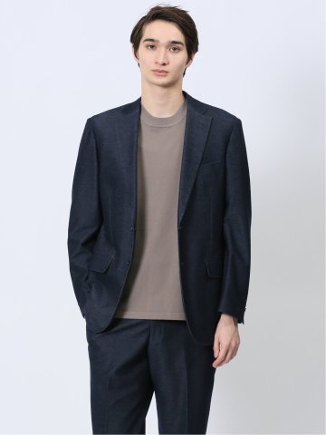 ストレッチ レギュラーフィット 2ボタンジャケット カルゼ(セットアップ可能)