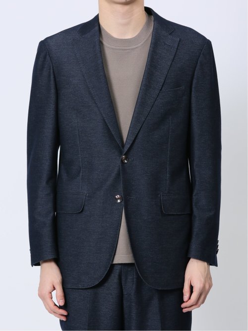 ストレッチ レギュラーフィット 2ボタンジャケット カルゼ(セットアップ可能)