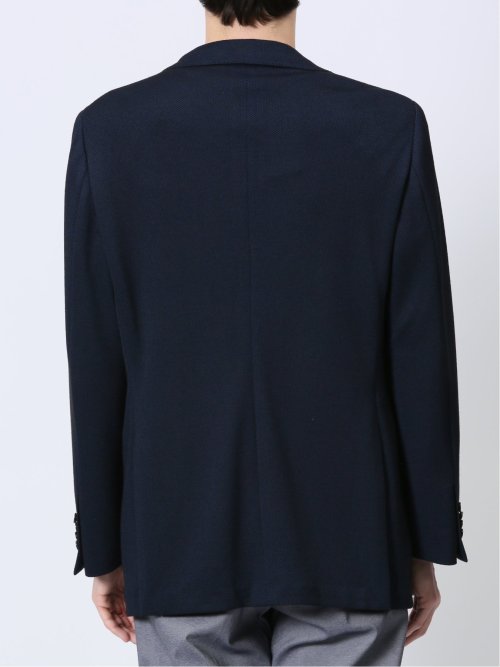ITALY レーヨン混ニット レギュラーフィット 2ボタンジャケット 紺