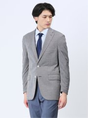 ジャケット メンズ ビジネス ストレッチ ウォッシャブル Super100'S ウール混 レギュラー 2ボタン テーラード グレー