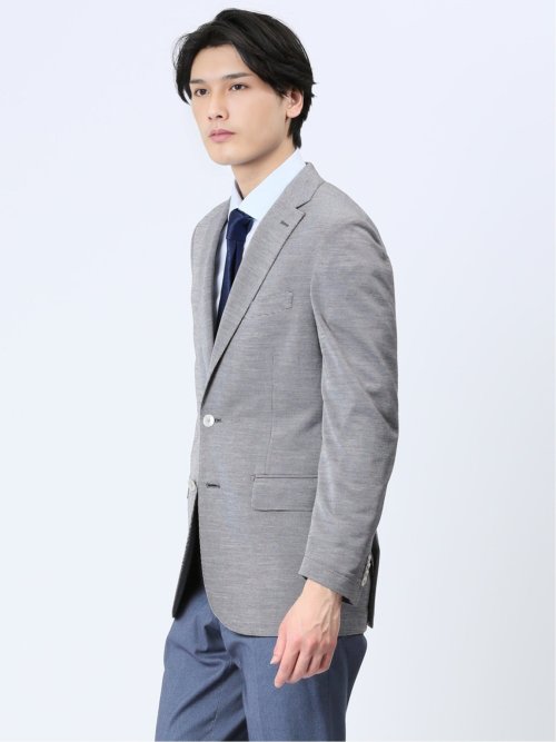 Super100'S ウール混 レギュラーフィット 2ボタンジャケット グレー