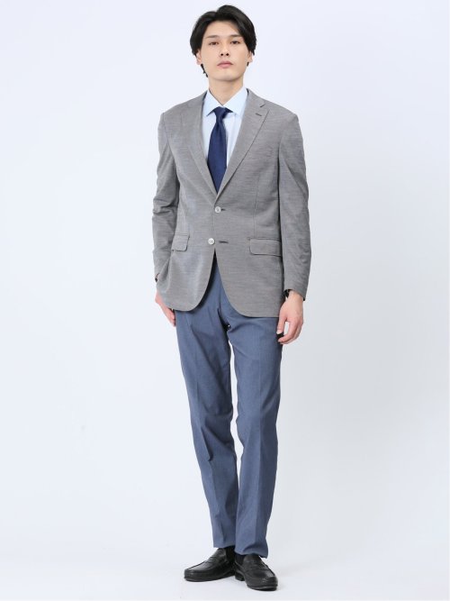 Super100'S ウール混 レギュラーフィット 2ボタンジャケット グレー