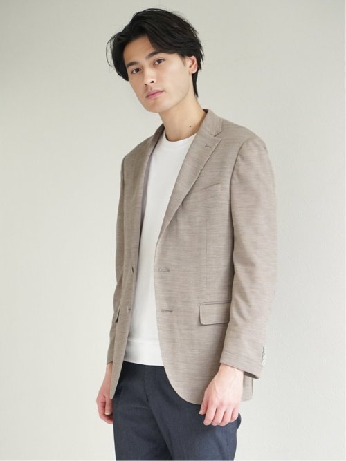 Super100'S ウール混 レギュラーフィット 2ボタンジャケット グレー