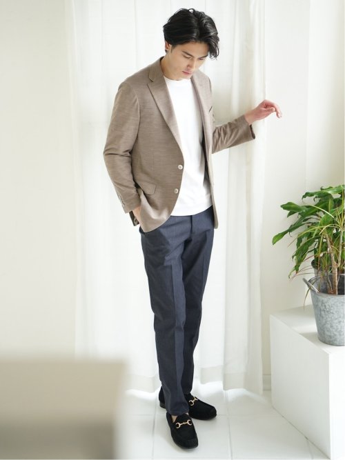 Super100'S ウール混 レギュラーフィット 2ボタンジャケット グレー