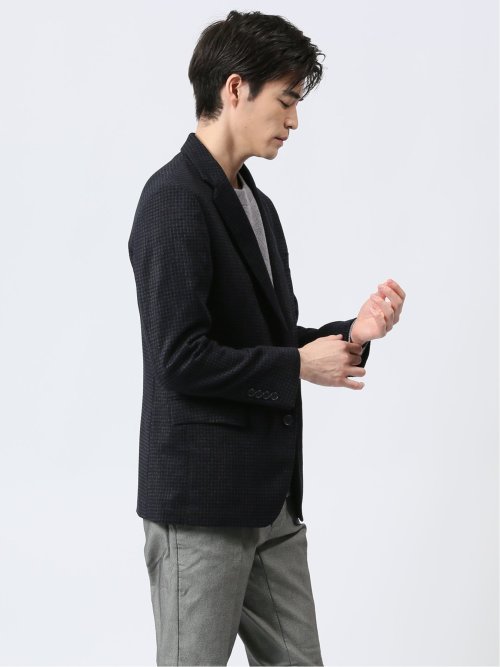 モーデュロイ レギュラーフィット 2ボタンジャケット ギンガム紺