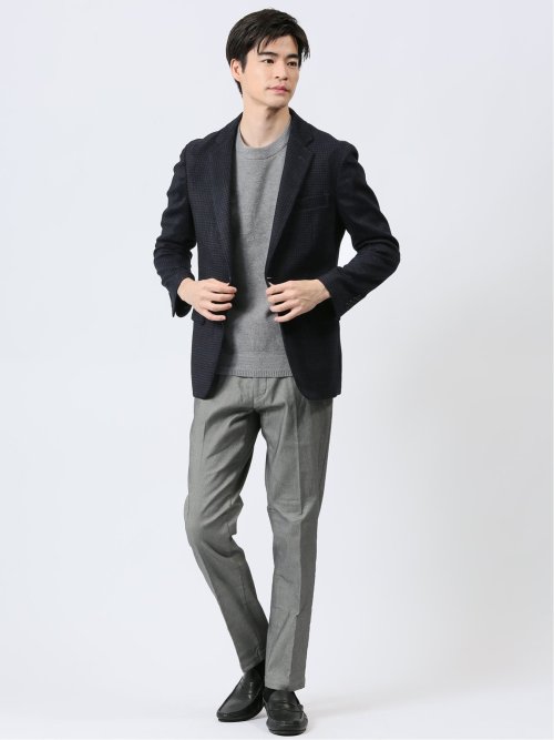 モーデュロイ レギュラーフィット 2ボタンジャケット ギンガム紺