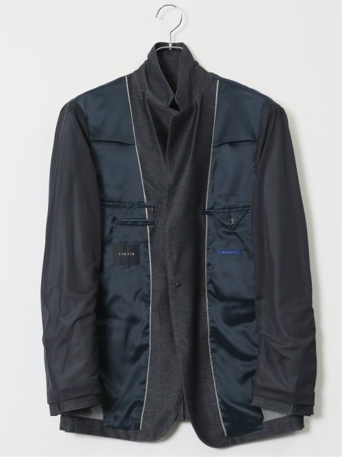 インディゴニット スリムフィット 2ボタンジャケット 紺(セットアップ可能)