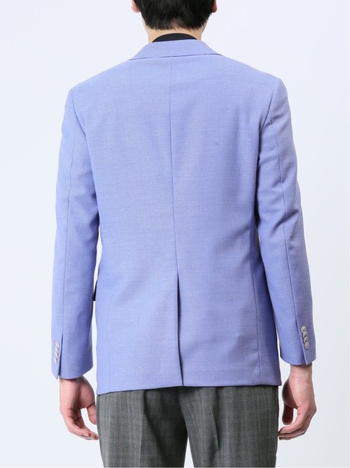 ウール混ストレッチ レギュラーフィット 2ボタンジャケット スカイブルー