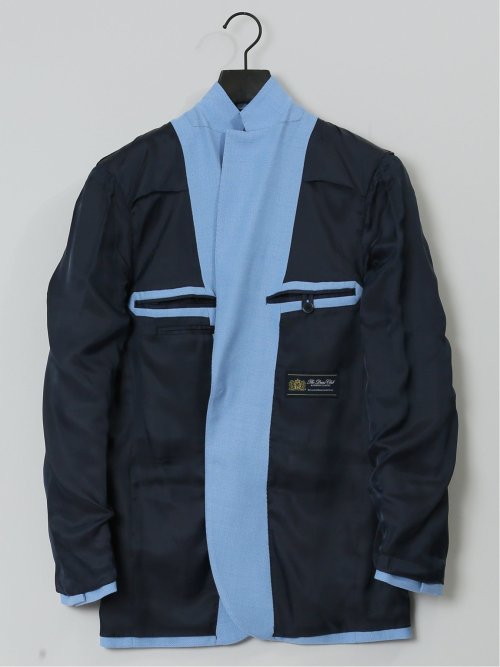 ウール混ストレッチ レギュラーフィット 2ボタンジャケット サックス