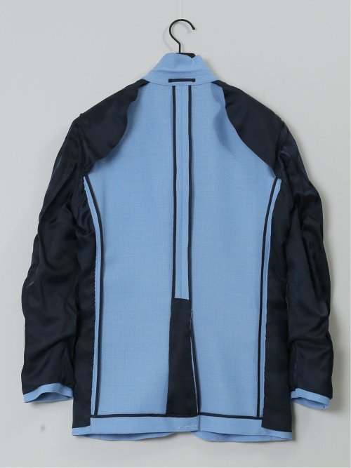 ウール混ストレッチ レギュラーフィット 2ボタンジャケット サックス