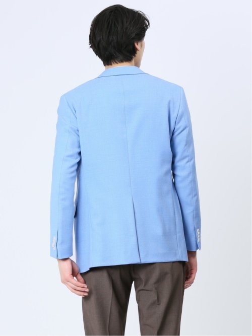 ウール混ストレッチ レギュラーフィット 2ボタンジャケット サックス